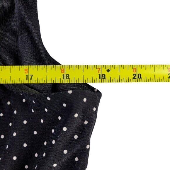 Evan Picone Halter Dress Size 12P Black Ivory Polka Dot Button Front Pockets New - Picture 11 of 12